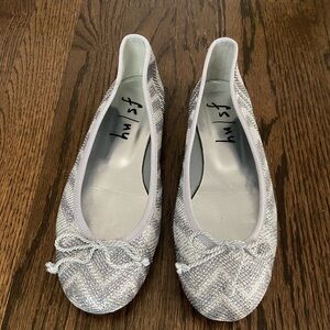 French sole silver sparkle ballet flats size 36.5